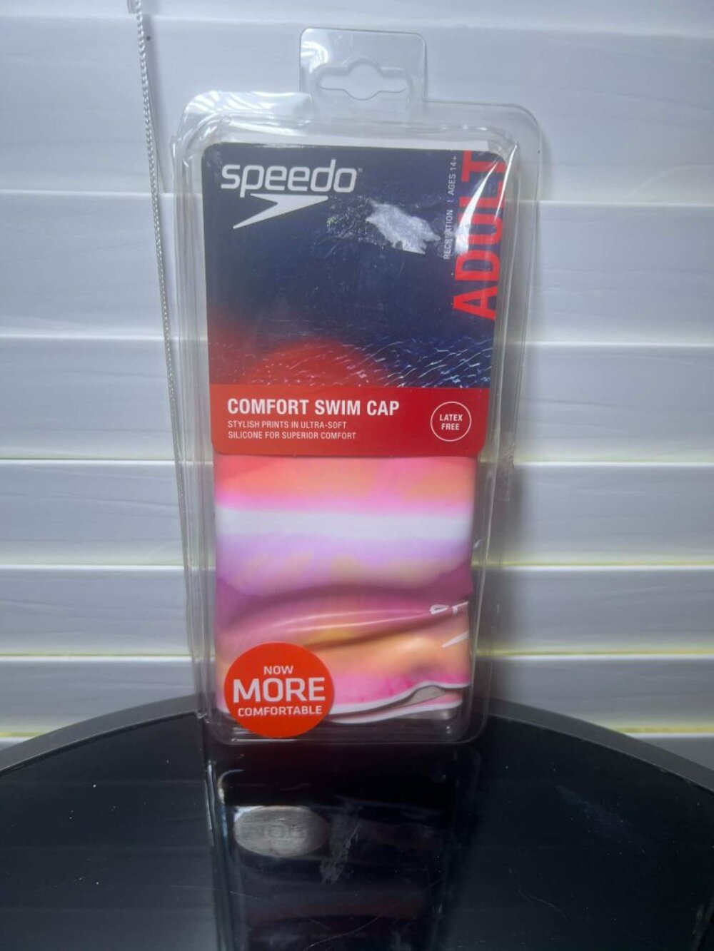 Brand New Speedo Adult Printed Swim Cap, Sugalr Plum.